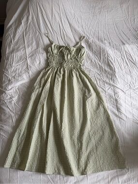Light Green Gingham Sundress (midi)